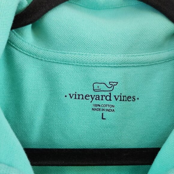 Vineyard Vines Teal Green Quarter Zip Pullover Sweater Sweatshirt Men's L - Picture 5 of 7